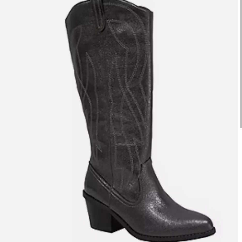 Women's Country Western Boots Festival Metallic Boots Stacked Heel | Size 7.5 - Picture 6 of 17